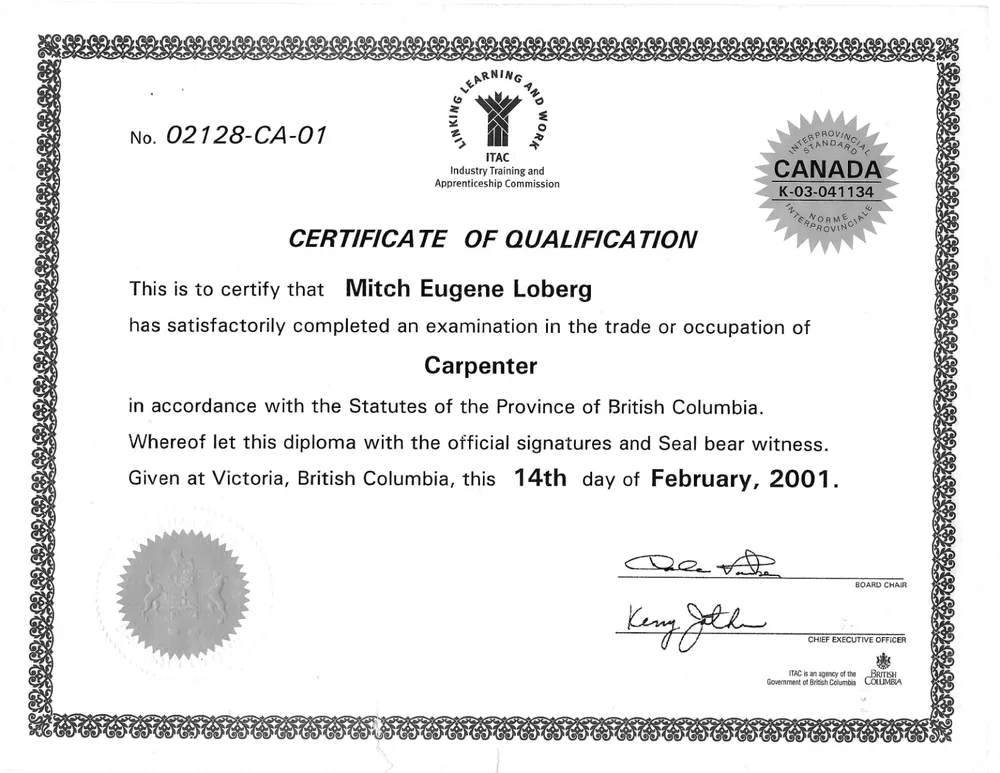 Red Seal Carpenter — Interprovincial Certificate of Qualification · ITA British Columbia